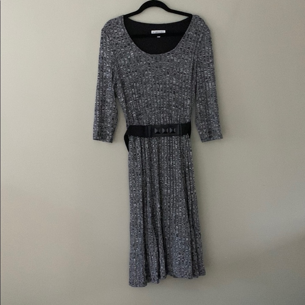 Gray Knit Midi Dress